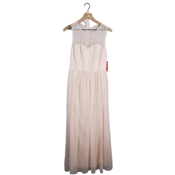 Asos Little Mistress Mesh Insert Maxi Dress Pink US 12 - Picture 11 of 12